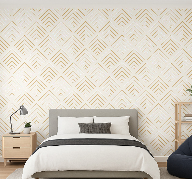 Papier peint chambre ado chevrons géométriques simplistes - TenStickers