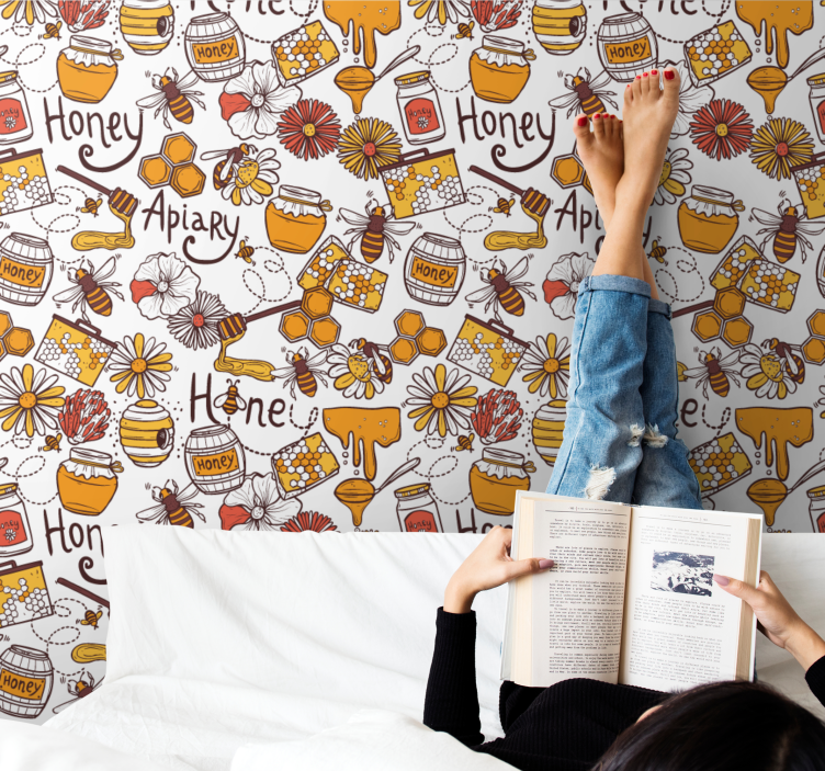 Papier peint chambre ado délice de ruche - TenStickers