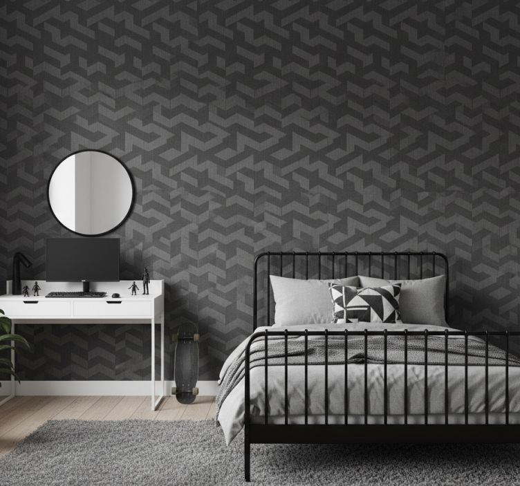 Papier peint chambre ado formes géométriques sombres - TenStickers