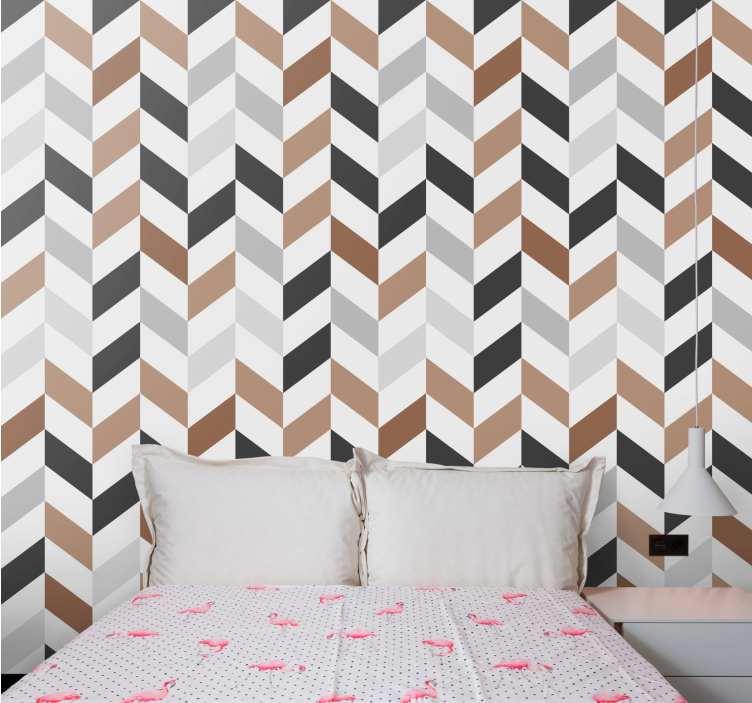 Papier peint chambre ado motif à chevrons abstrait - TenStickers