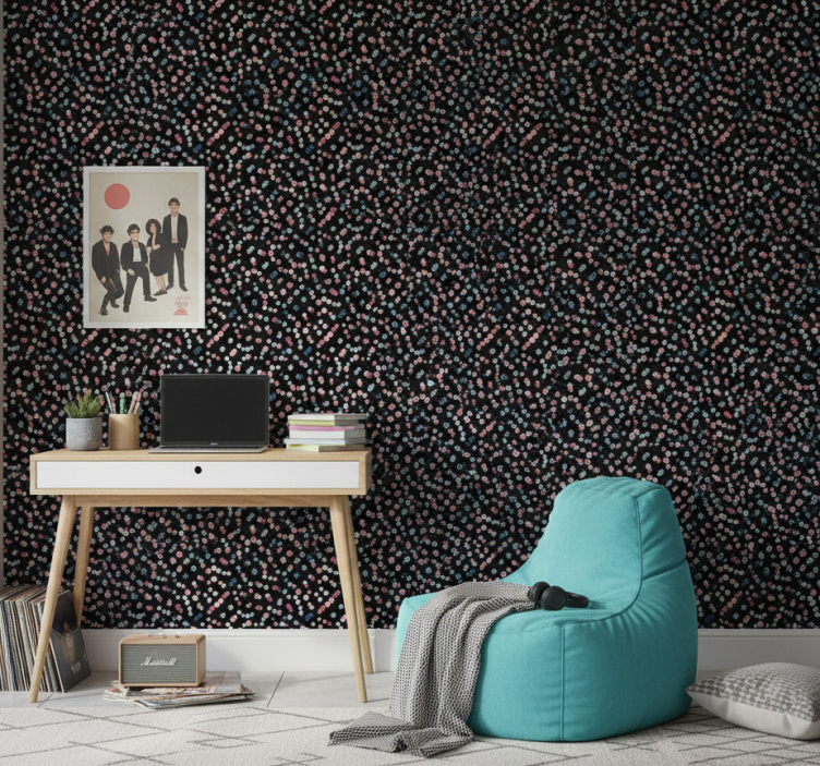 Papier peint chambre ado motif à pois colorés - TenStickers