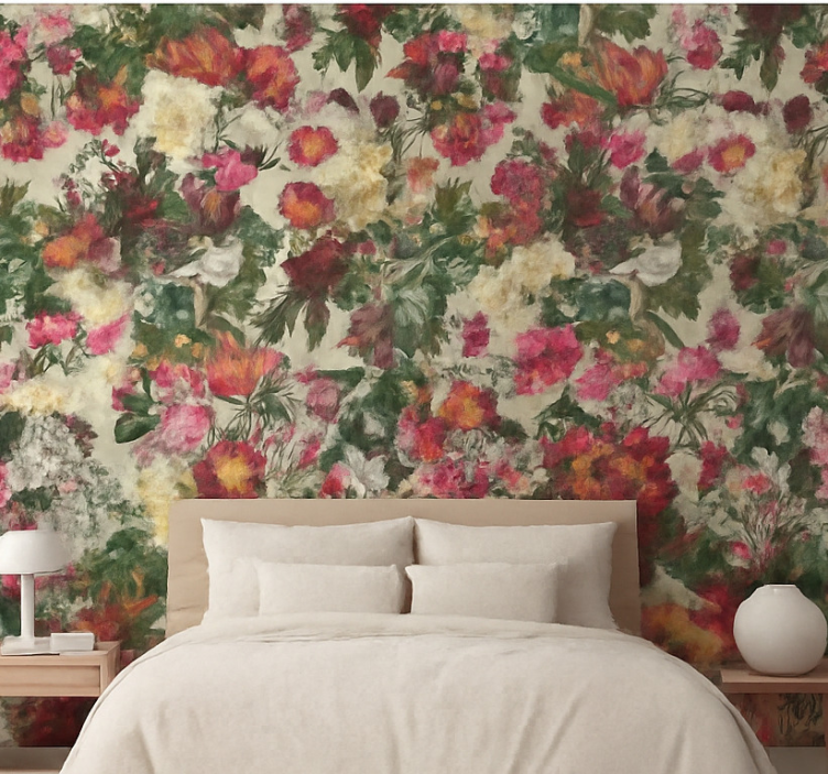 Papier peint chambre adulte design fleurs vintage - TenStickers