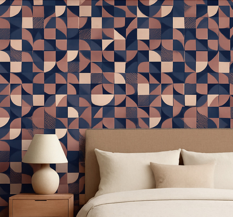 Papier peint chambre adulte design géométrique violet abstrait - TenStickers