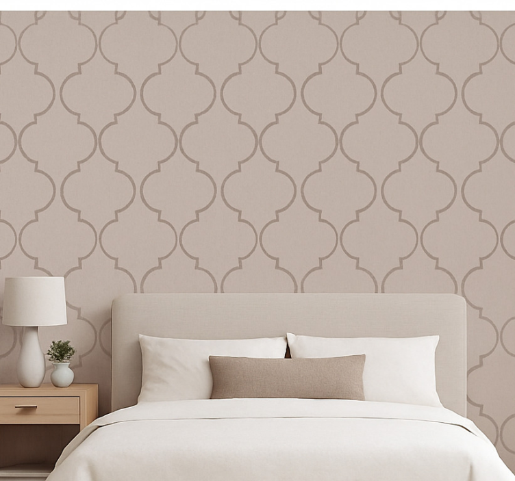 Papier peint chambre adulte effet lin taupe - TenStickers