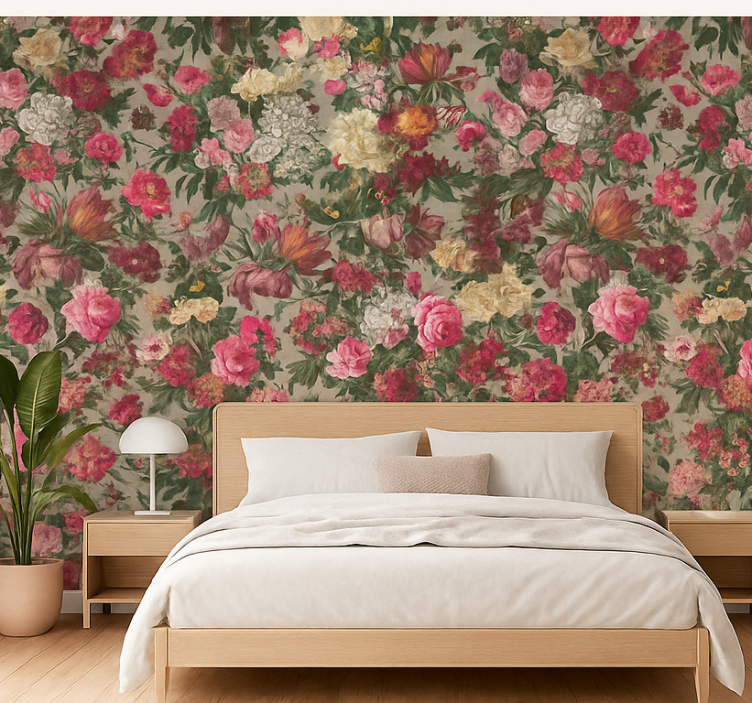 Papier peint chambre adulte fleurs vintage - TenStickers
