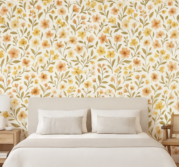 Papier peint chambre adulte fleurs vintage florales - TenStickers