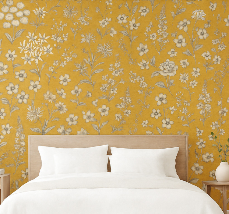 Papier peint chambre adulte motif floral vintage - TenStickers