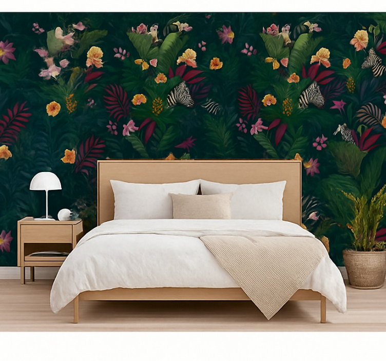 Papier peint chambre adulte motif tropical coloré - TenStickers