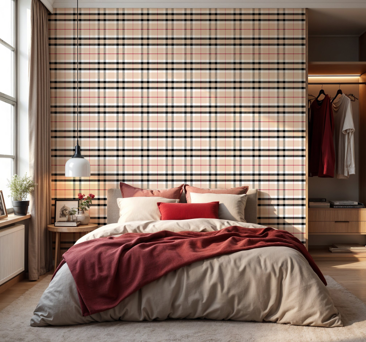 Papier peint chambre adulte tartan burberry - TenStickers