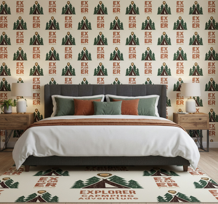 Papier peint chambre aventure camping exploratoire - TenStickers