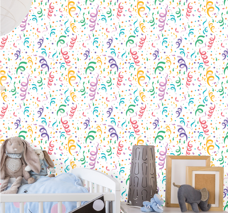 Papier peint chambre bébé conception de confettis festifs - TenStickers