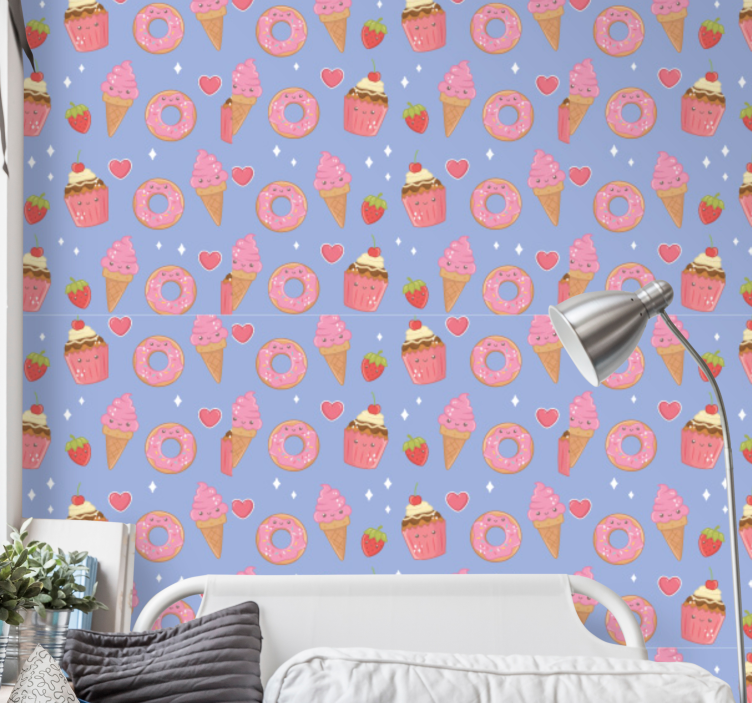 Papier peint chambre bébé motif de dessert sucré - TenStickers