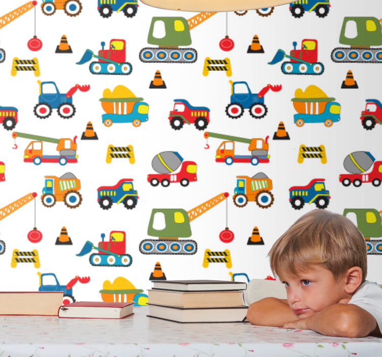 Papier peint chambre enfant plaisir de la construction - TenStickers