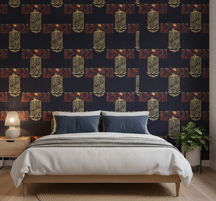 Papier peint chambre cascade abstraite africaine - TenStickers