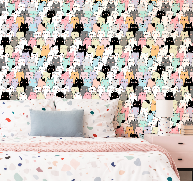 Papier peint chambre ado motif chats - TenStickers