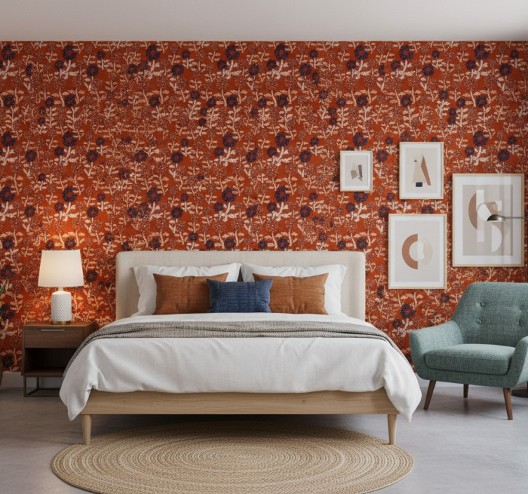 Papier peint chambre design abstrait tournesol africain - TenStickers