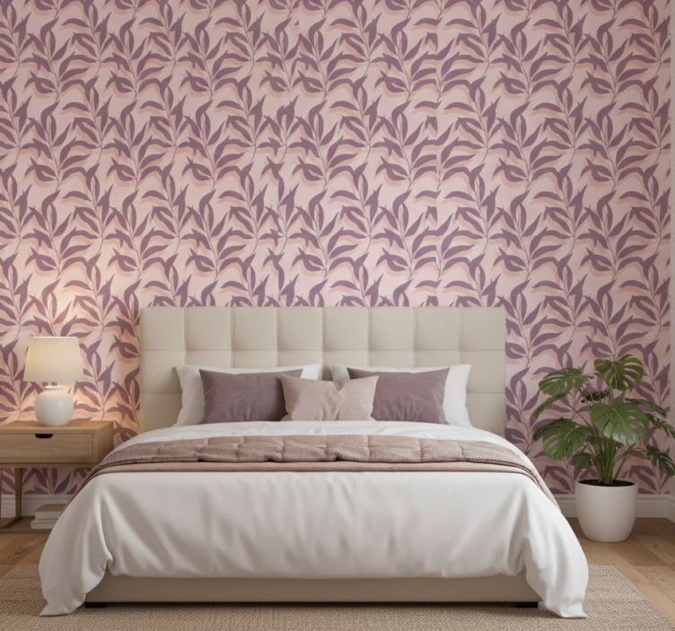 Papier peint chambre design palma tropical blush - TenStickers
