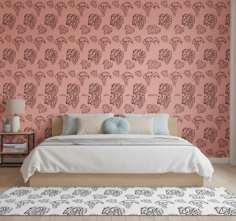 Papier peint chambre design raisin rose africain - TenStickers