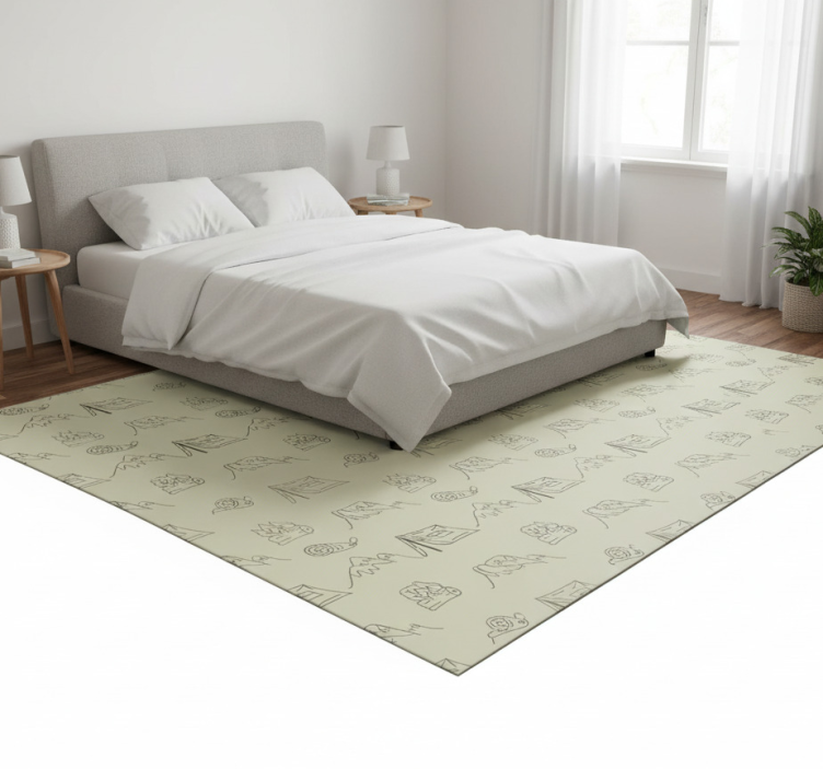 Papier peint chambre dessins à main sur le camping - TenStickers