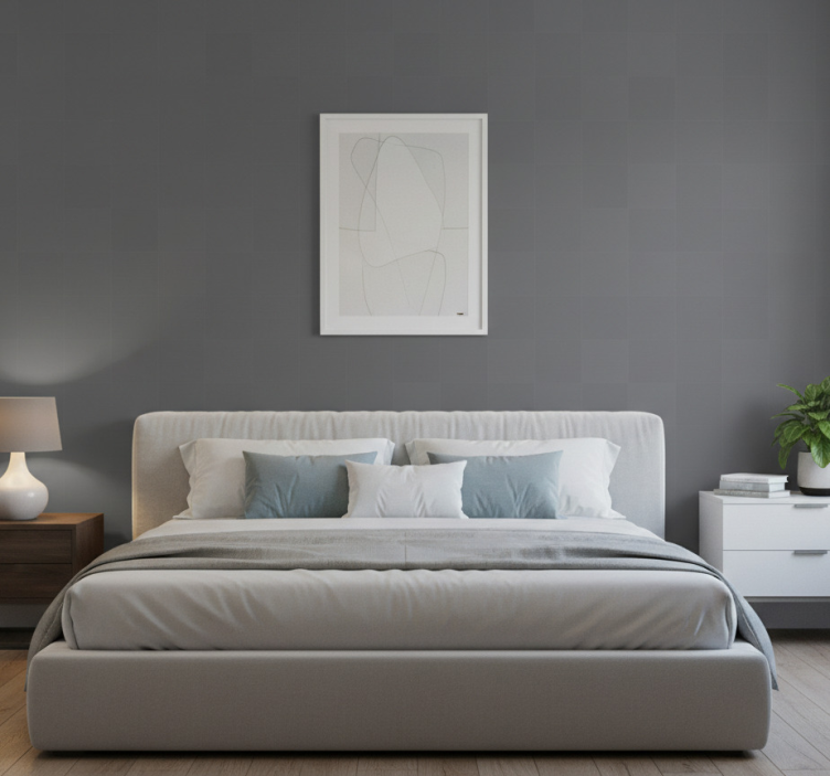 Papier peint chambre gris foncé simple - TenStickers