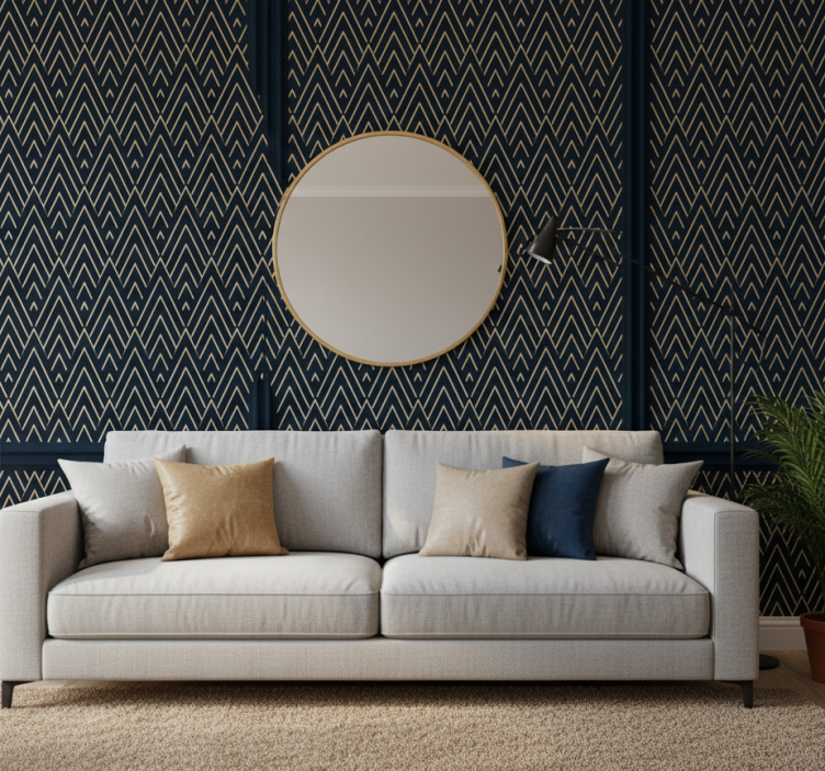 Papier peint chambre effet panneau luxueux - TenStickers