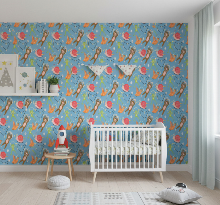 Papier peint chambre enfant animaux de la forêt colorés - TenStickers