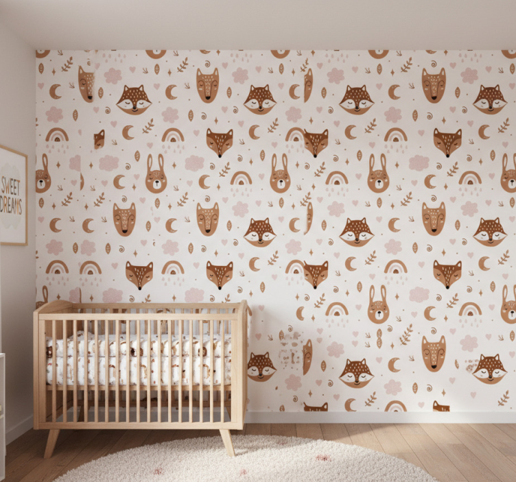 Papier peint chambre enfant animaux des bois - TenStickers