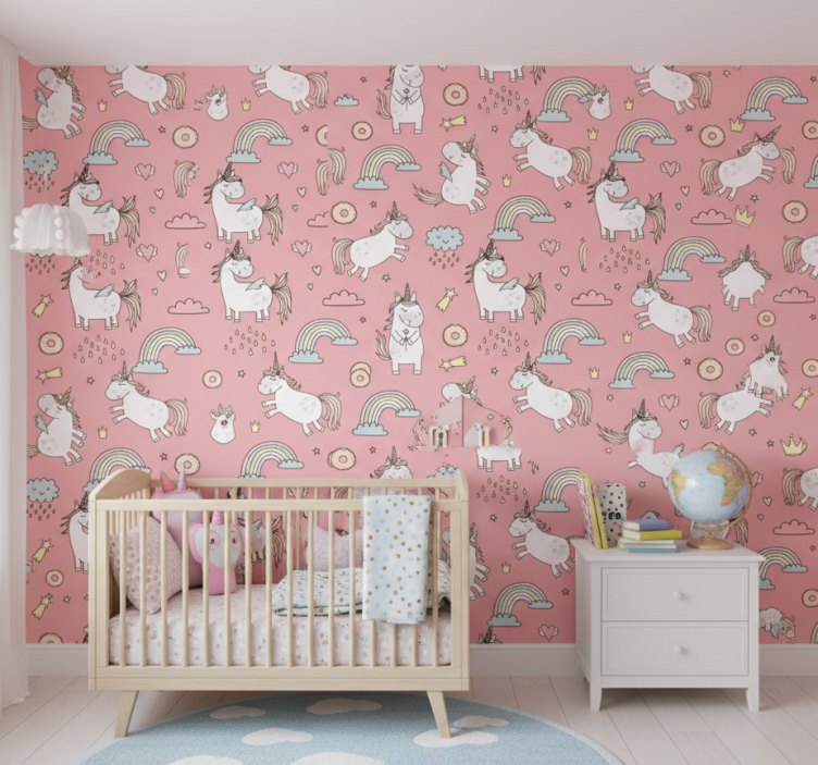 Papier peint chambre enfant délice de licorne magique - TenStickers