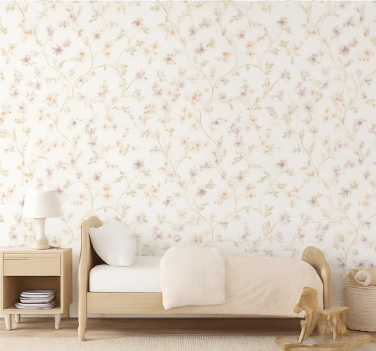 Papier peint chambre enfant design floral simple - TenStickers