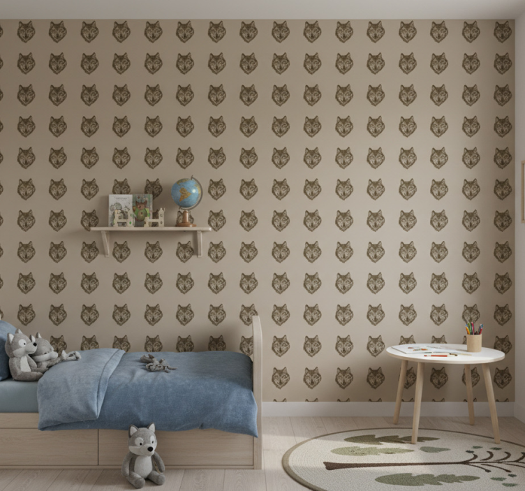 Papier peint chambre enfant loup européen - TenStickers