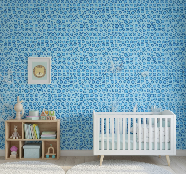 Papier peint chambre enfant motif à pois bleus - TenStickers
