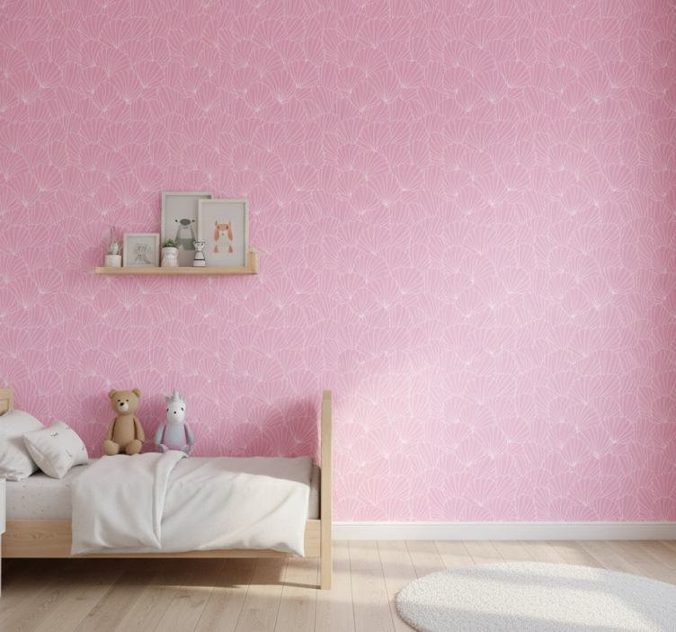 Papier peint chambre enfant motif coquillage rose - TenStickers