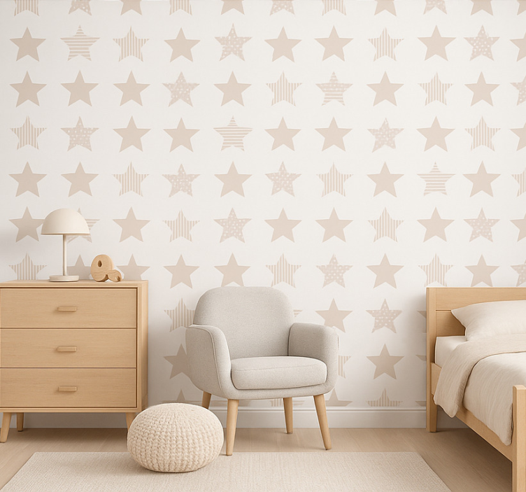 Papier peint chambre enfant motif étoiles - TenStickers