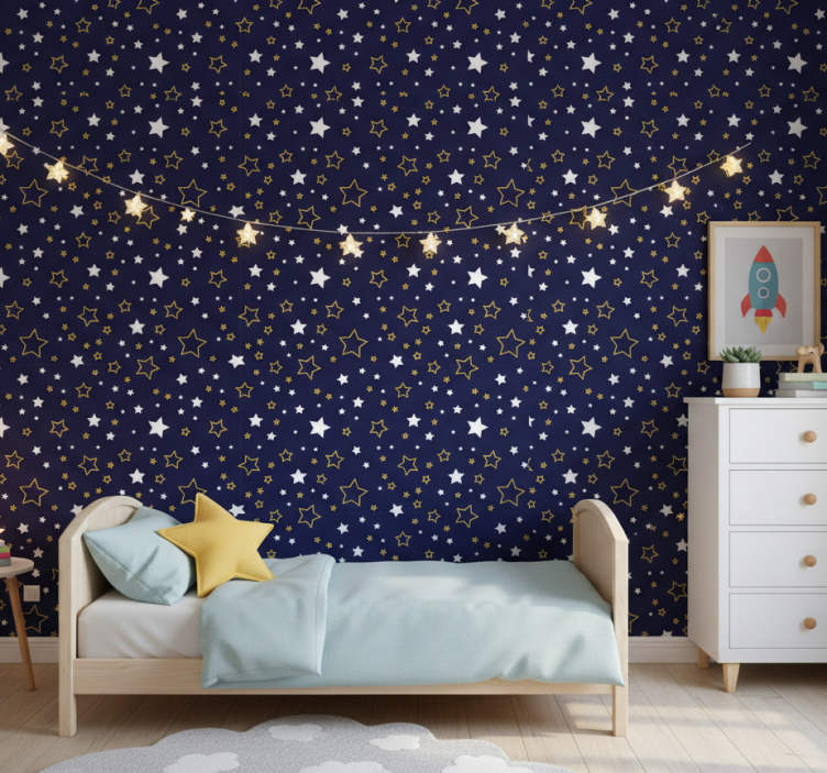Papier peint chambre enfant motif nuit étoilée - TenStickers