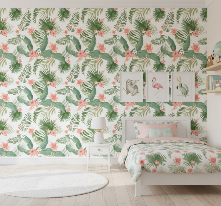 Papier peint chambre enfant motif plantes hollywood regency - TenStickers