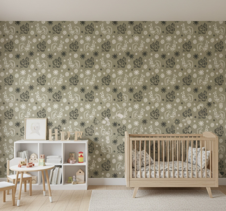 Papier peint chambre enfant motifs d'oiseaux charmants - TenStickers