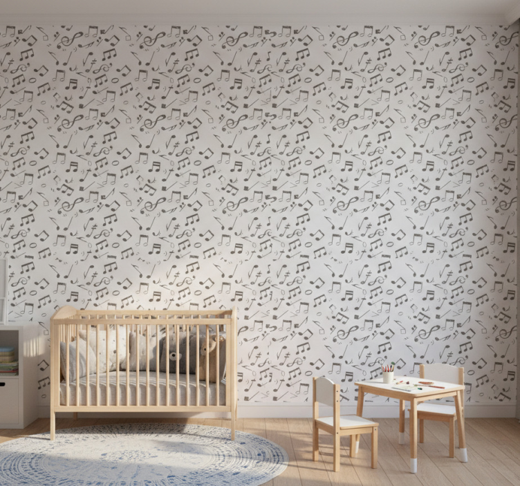 Papier peint chambre enfant notation musicale cascade - TenStickers