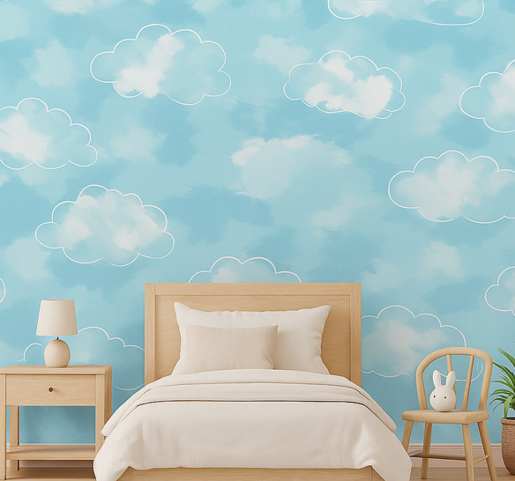 Papier peint chambre enfant nuages doux pour enfants - TenStickers