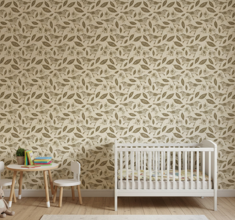 Papier peint chambre enfant oiseaux dans la nature - TenStickers
