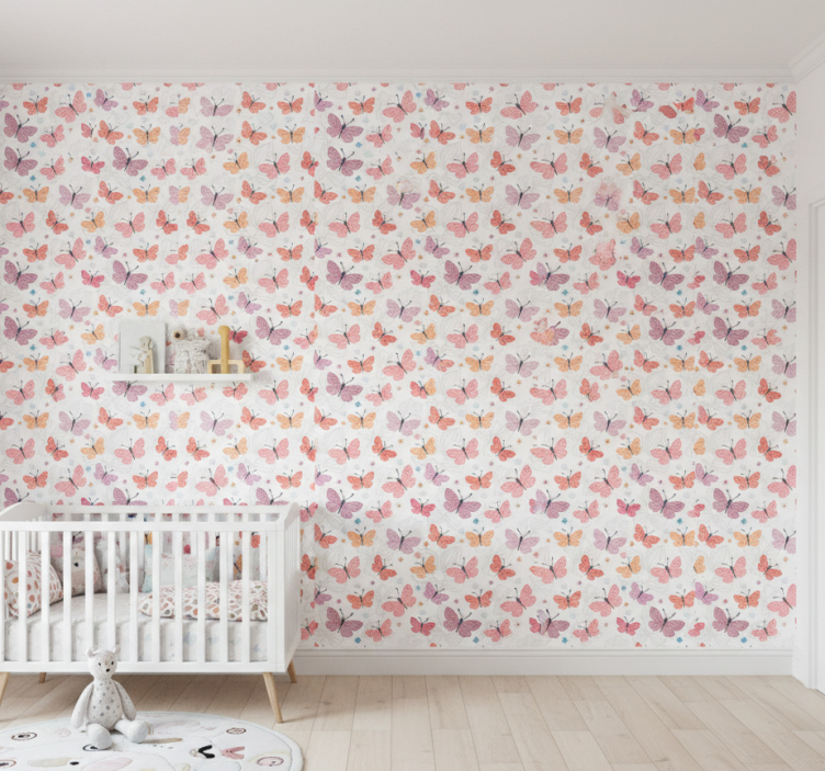 Papier peint chambre enfant papillons en vol - TenStickers
