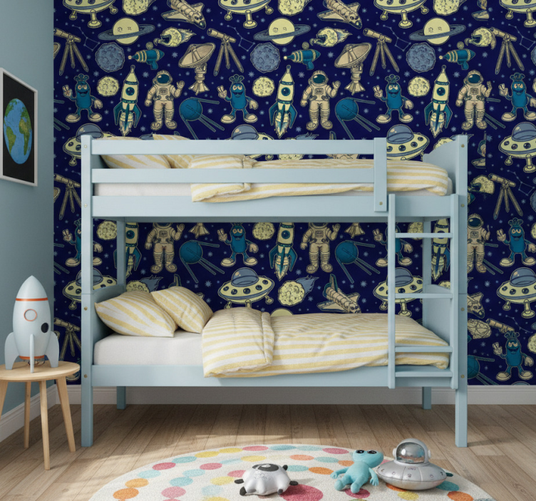 Papier peint chambre enfant personnages de l'espace - TenStickers