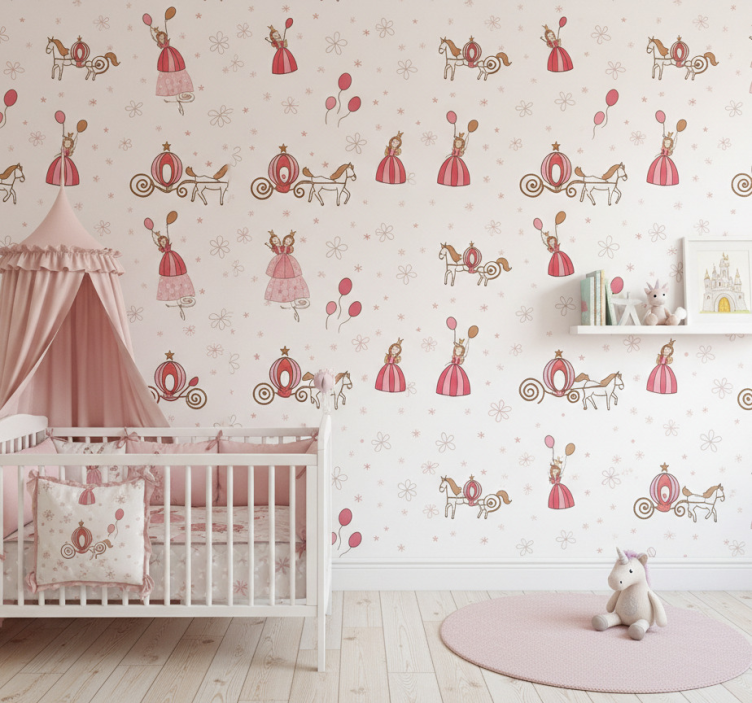 Papier peint chambre enfant princesse conte de fées - TenStickers
