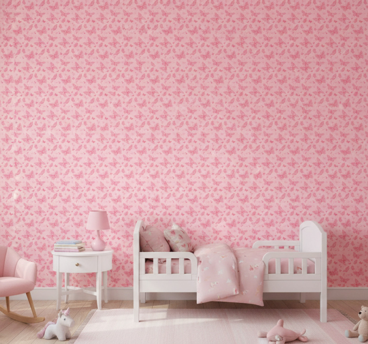 Papier peint chambre enfant rose - TenStickers