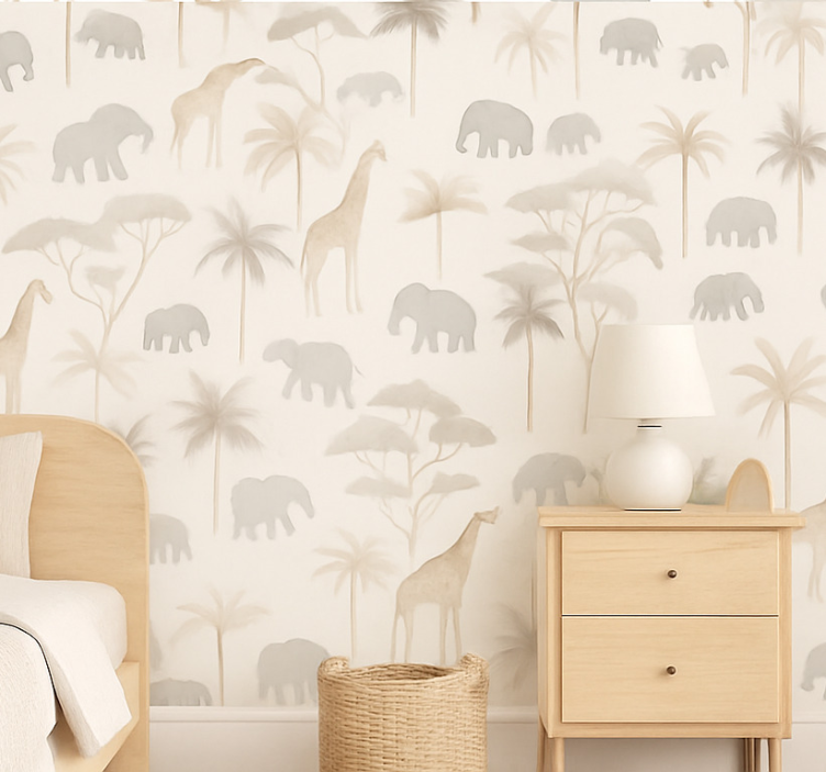 Papier peint chambre enfant savane enfant - TenStickers