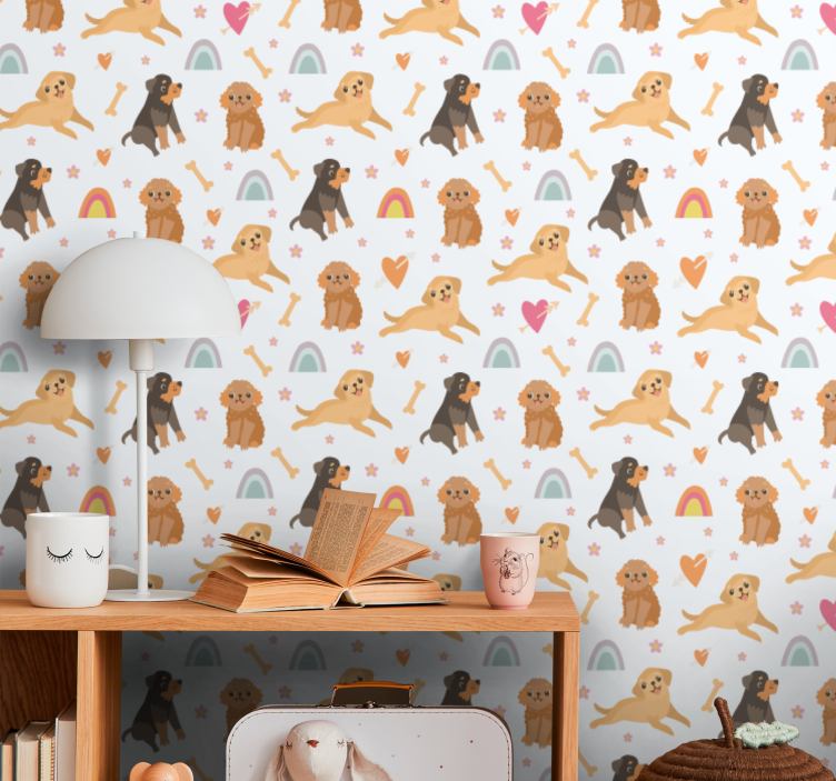 Papier peint enfant chiens mignons - TenStickers
