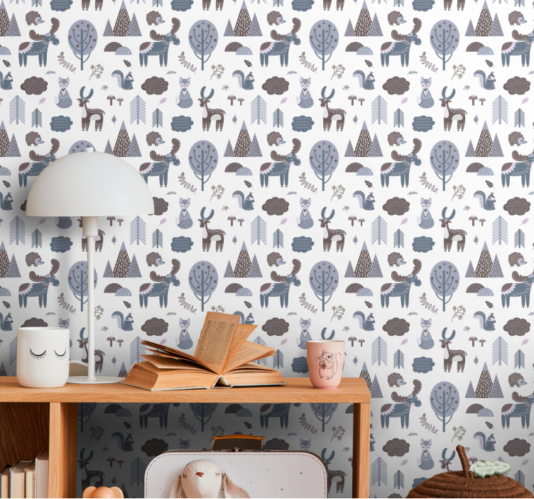 Papier peint d'animaux style scandinave - TenStickers