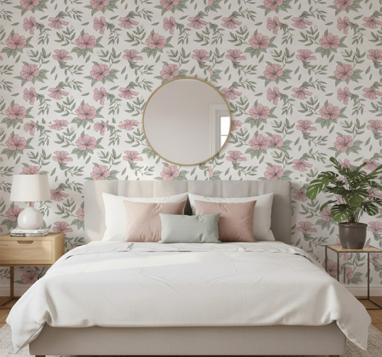 Papier peint chambre motif floral - TenStickers