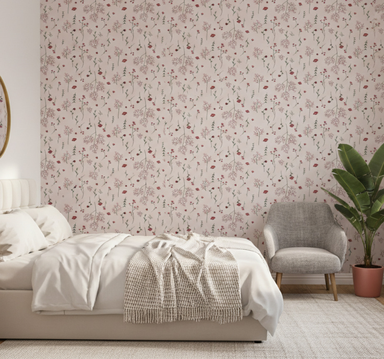 Papier peint chambre motif floral - TenStickers