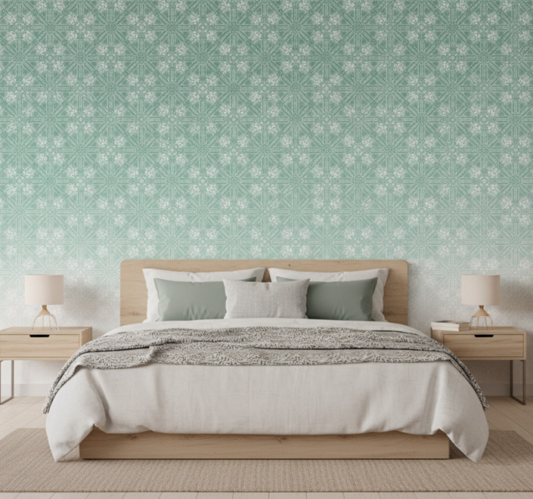 Papier peint chambre motif floral dégradé - TenStickers