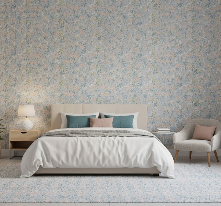 Papier peint chambre motif floral élégant années 80 - TenStickers